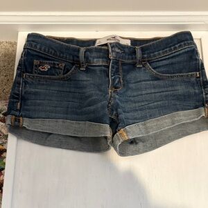 Hollister Women's Dark Blue Jean Shorts
